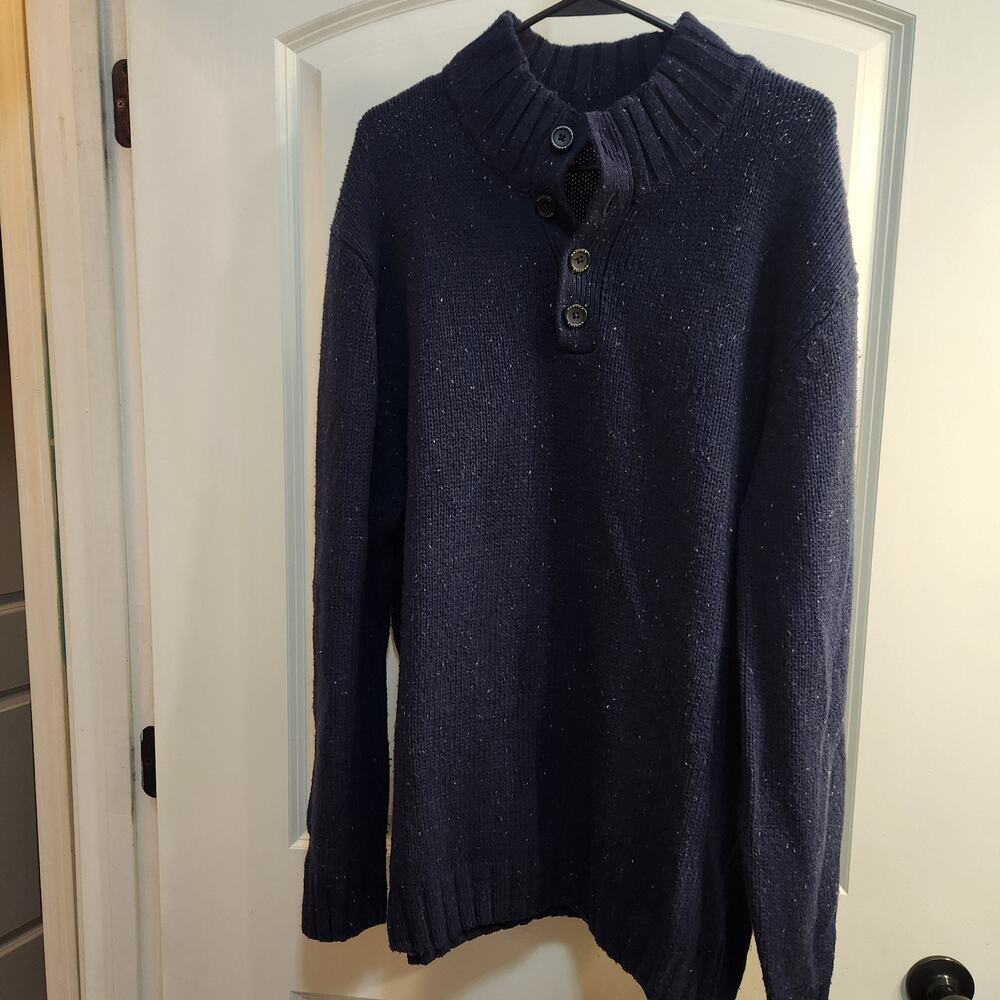Nautica Blue Henley Sweater Size 2XL